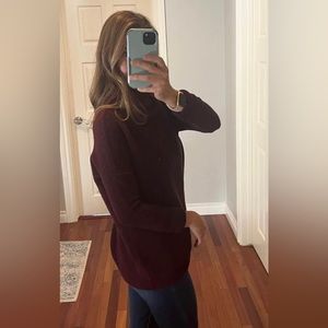 Super cozy Maroon ribbed tunic, perfect with jeans or leggings